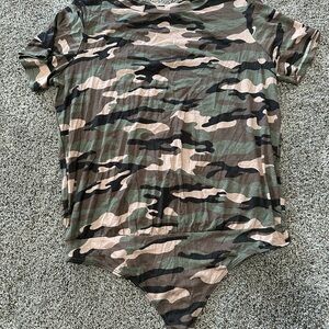 Camo Short Sleeve Women's Bodysuit